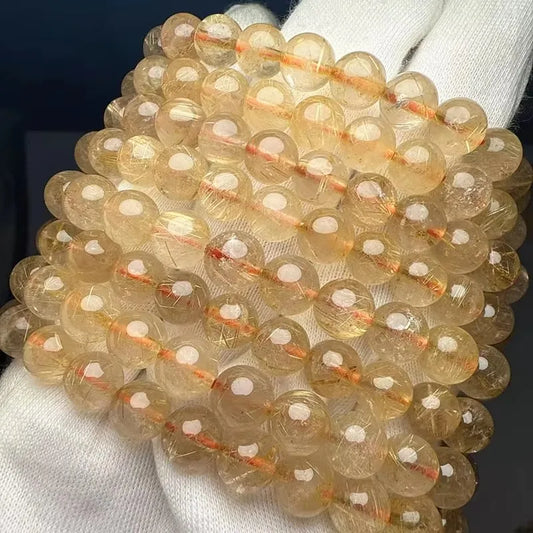 Gold Rutilated Quartz Bracelet-ToShay.org