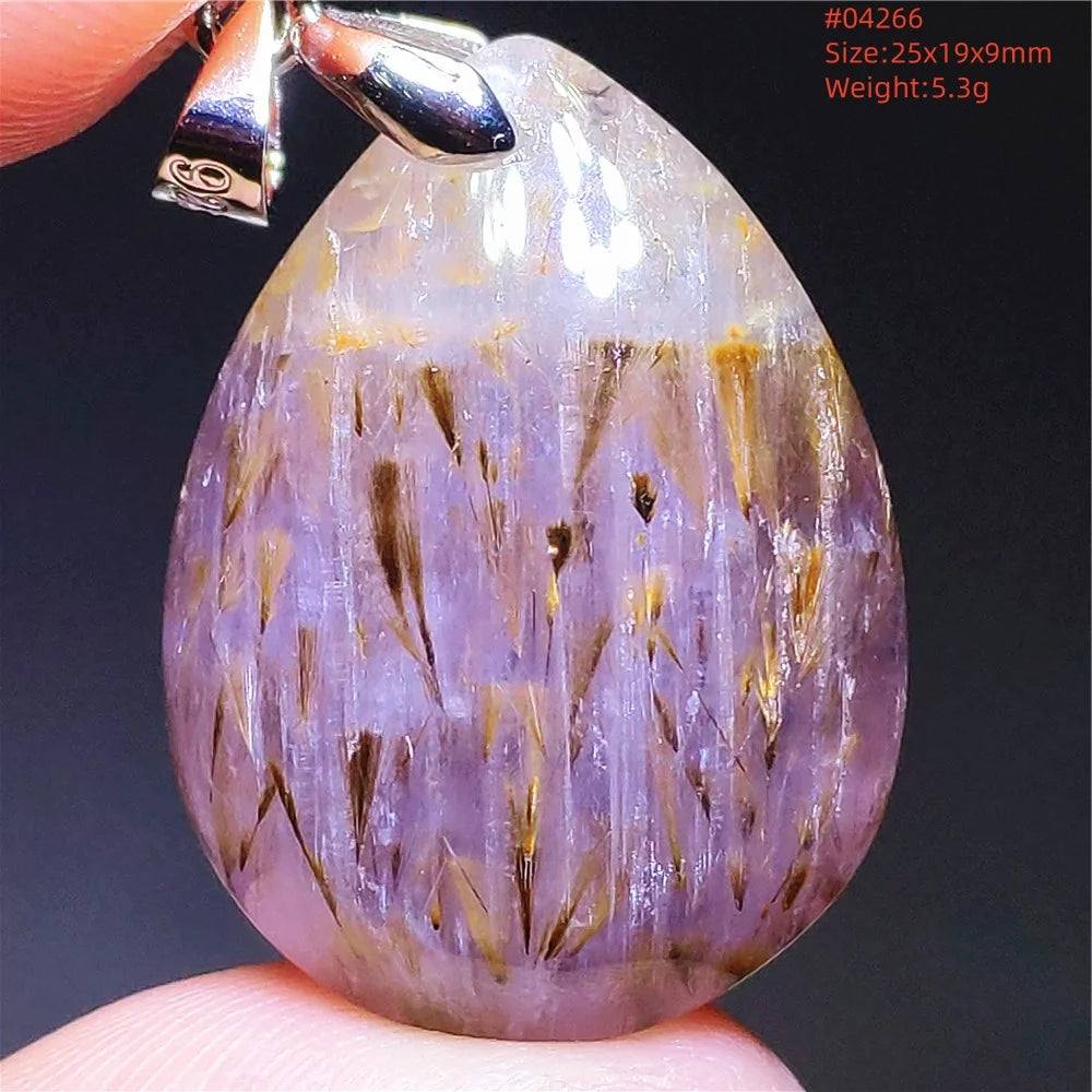 Purple Rutilated Auralite Pendant-ToShay.org