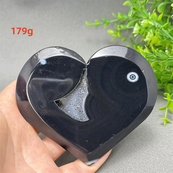 Black Agate Geode Heart-ToShay.org