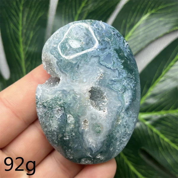 Green Moss Agate Palm Stone-ToShay.org