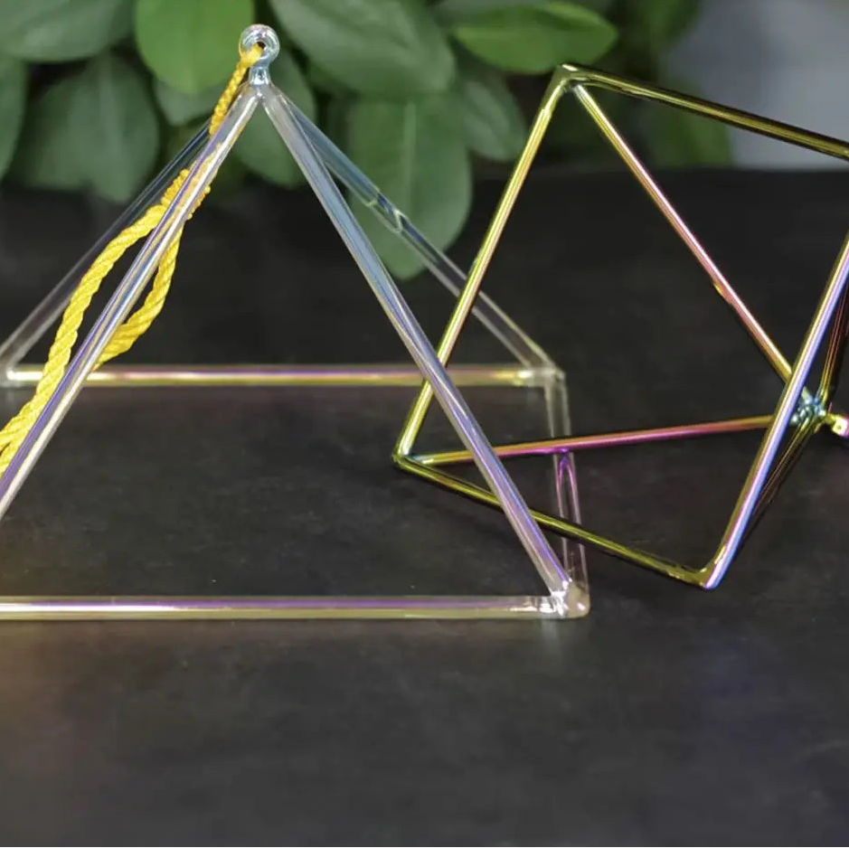Clear Crystal Singing Pyramid-ToShay.org