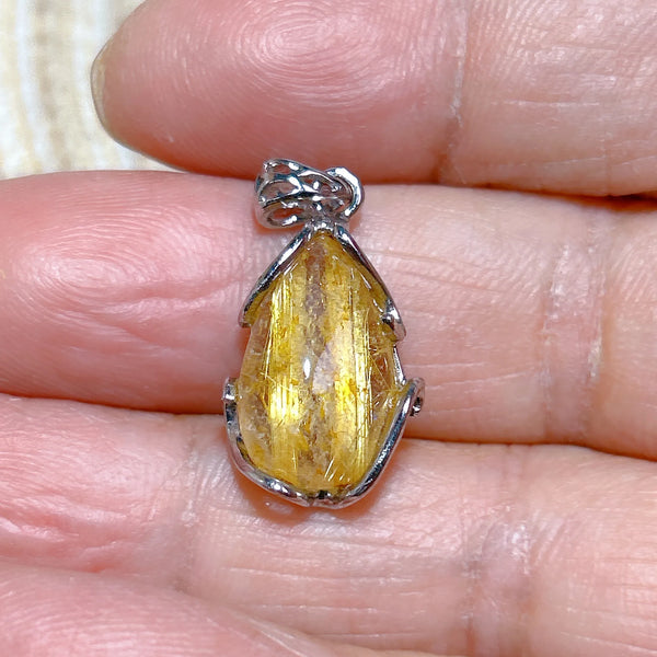 Gold Rutilated Pendant-ToShay.org