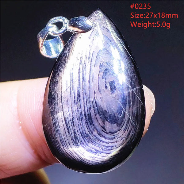 Silver Black Hypersthene Pendant-ToShay.org