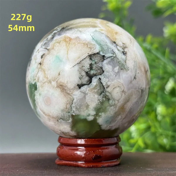 Green Cherry Blossom Agate Ball-ToShay.org