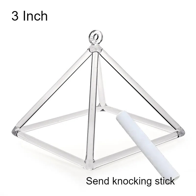Clear Crystal Singing Pyramid-ToShay.org