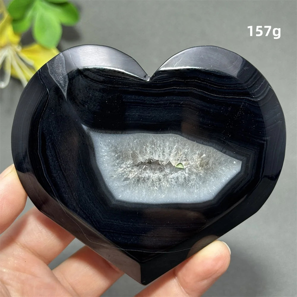 Black Agate Geode Heart-ToShay.org