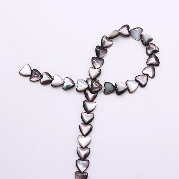 Black Pearl Shell Heart Beads-ToShay.org