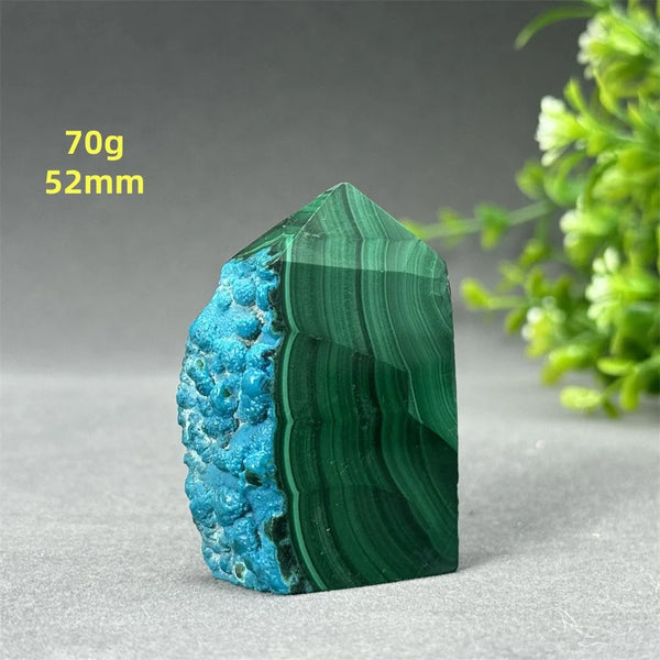 Blue Chrysocolla Malachite Point-ToShay.org