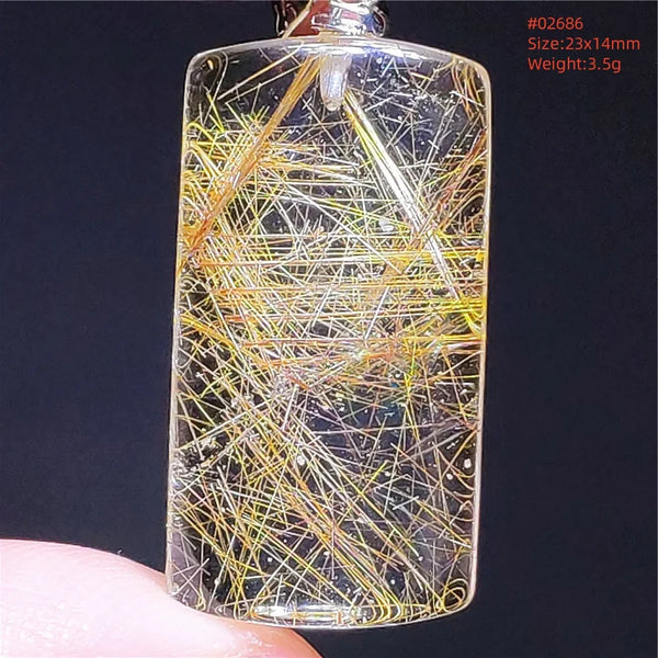 Gold Rutilated Quartz Pendant-ToShay.org