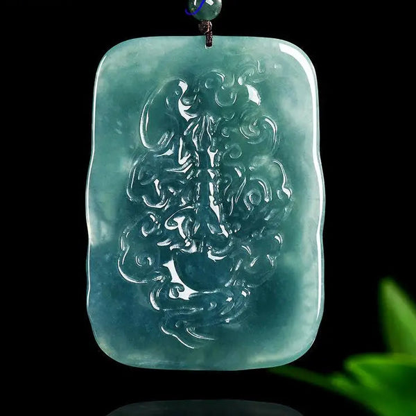 Blue Jadeite Ganesha Pendant-ToShay.org