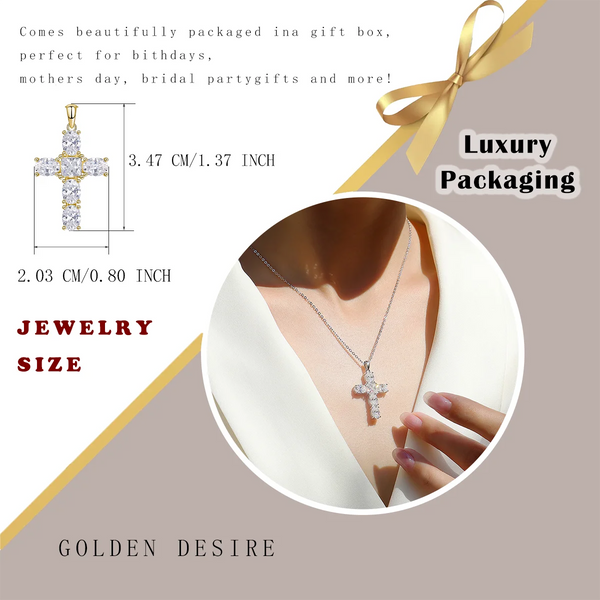 Gold Crystal Cross Pendant-ToShay.org