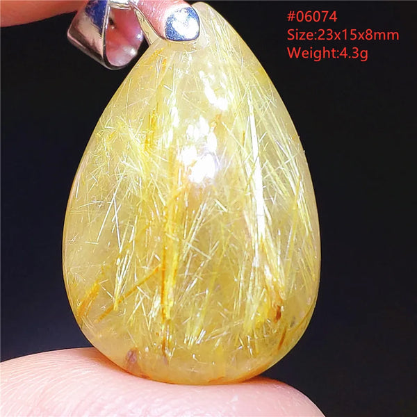 Gold Rutilated Quartz Pendant-ToShay.org