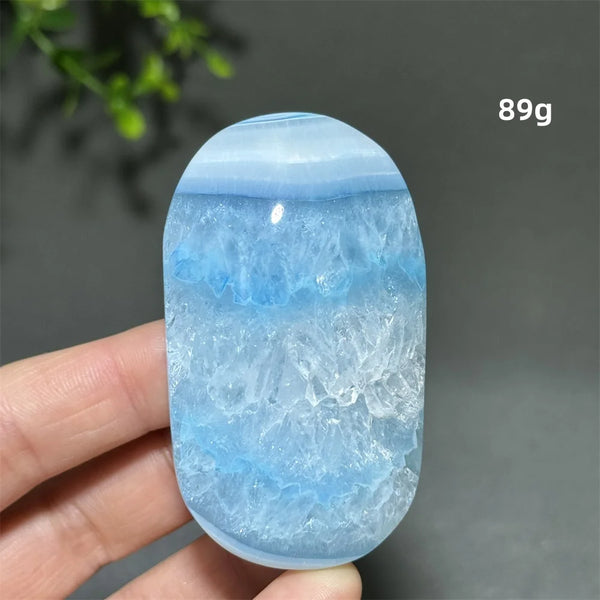 Blue Agate Palm Stone-ToShay.org