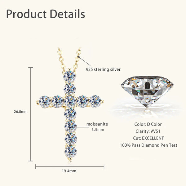 Gold Diamond Cross Pendant-ToShay.org