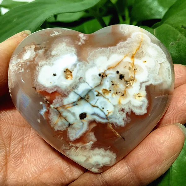 Pink Cherry Blossom Agate Heart-ToShay.org