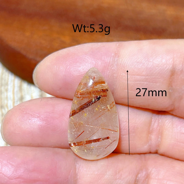 Gold Rutilated Crystal Pendant-ToShay.org