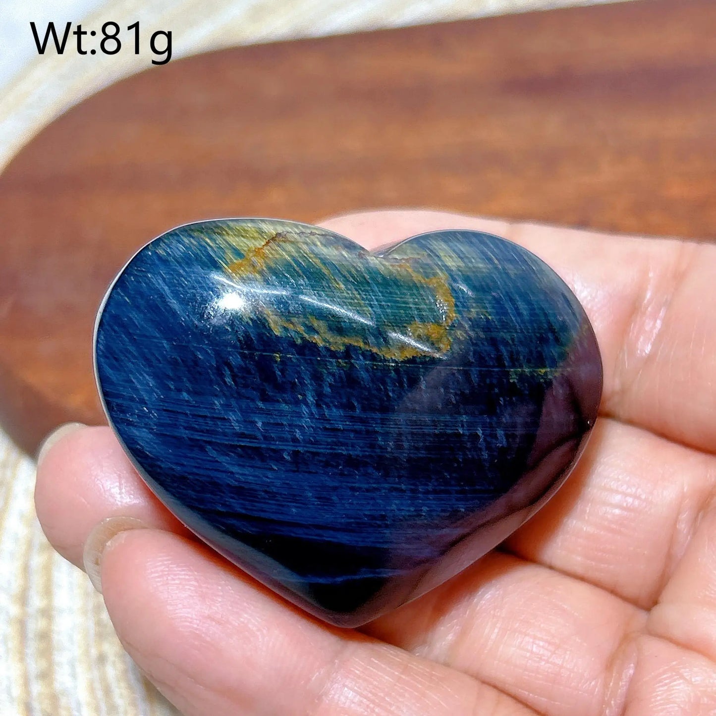 Blue Flash Tiger Eye Heart-ToShay.org