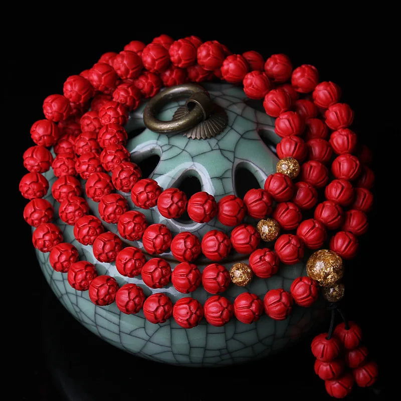 Red Cinnabar Lotus Beads-ToShay.org