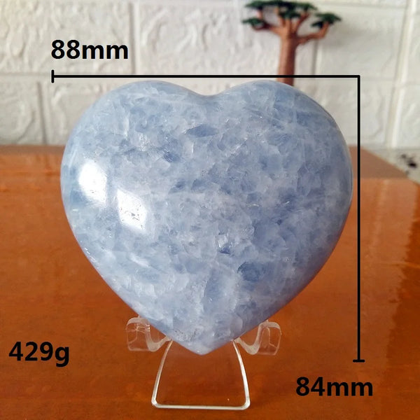 Blue Celestite Crystal Heart-ToShay.org