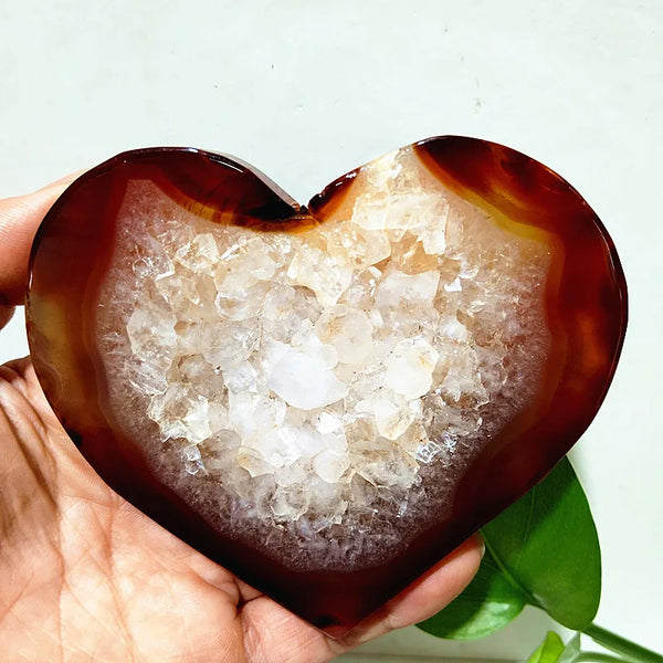 Red Agate Geode Heart-ToShay.org