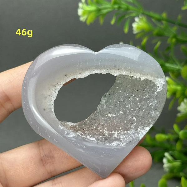 Grey Agate Geode Heart-ToShay.org
