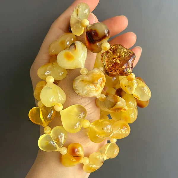 Yellow Amber Heart Bracelets-ToShay.org