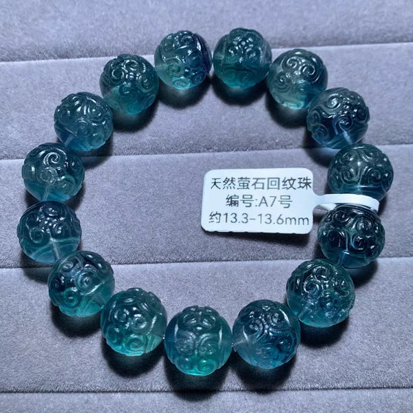 Blue Fluorite Carved Bracelet-ToShay.org