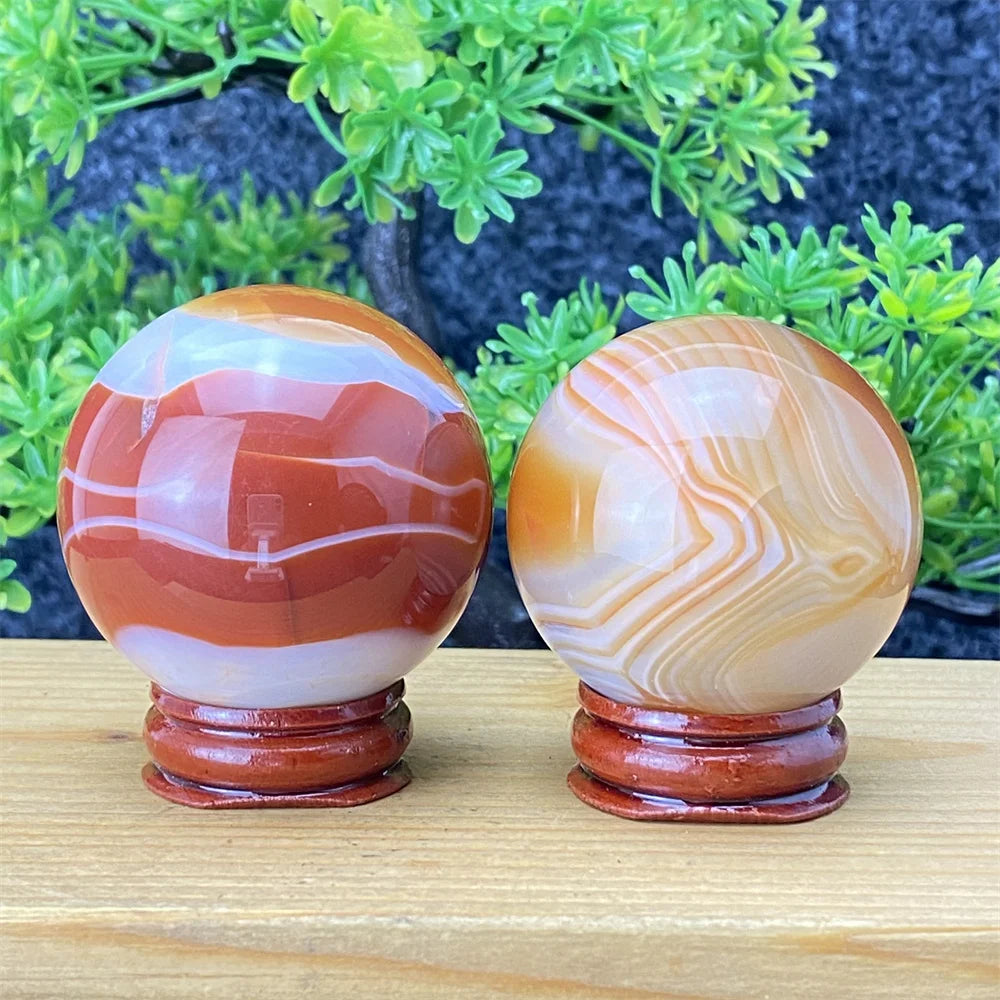 Red Striped Agate Ball-ToShay.org