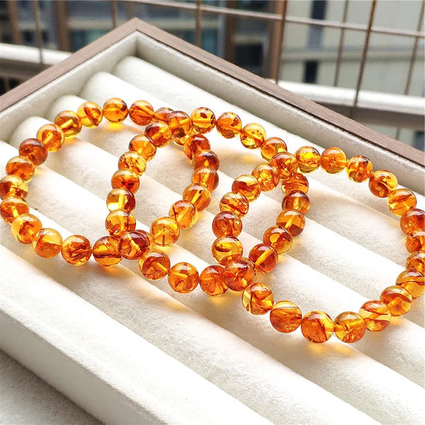 Yellow Flower Amber Bracelet-ToShay.org