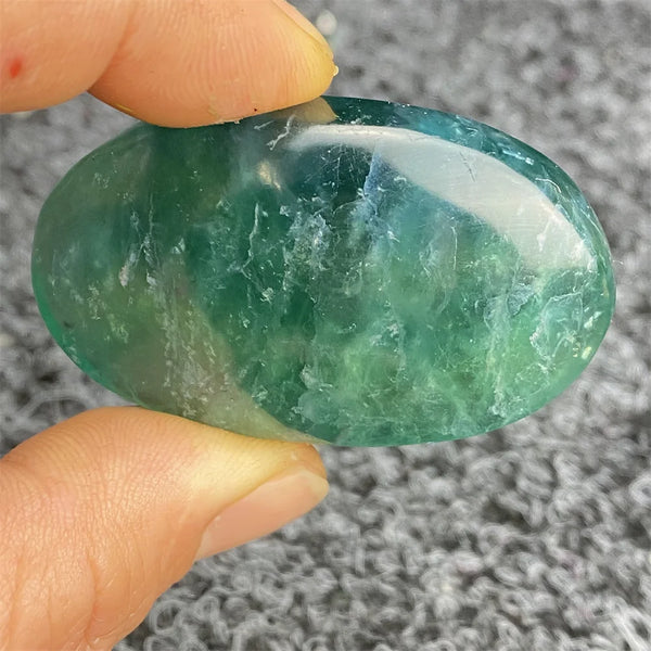 Green Fluorite Palm Stone-ToShay.org