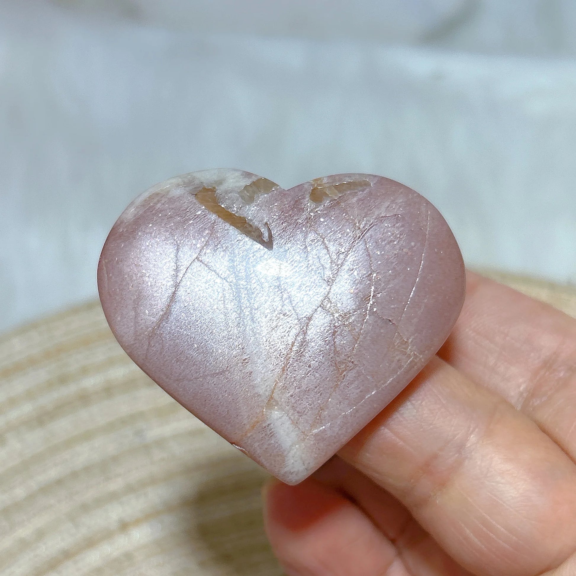 Orange Peach Moonstone Heart-ToShay.org