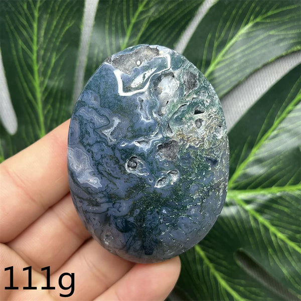 Green Moss Agate Palm Stone-ToShay.org