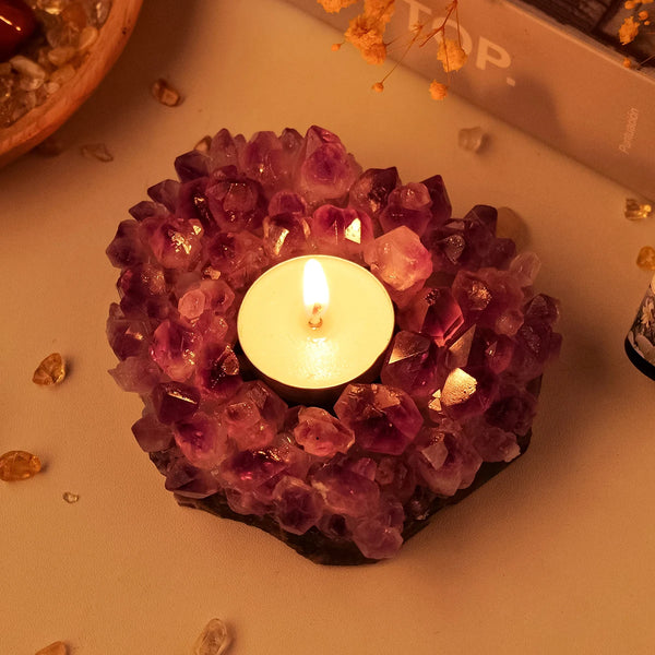 Purple Amethyst Tealight Holder-ToShay.org