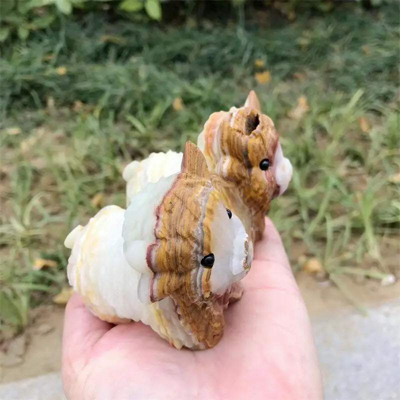 Natural Calcite Highland Yak Carving Handicraft Ornaments Gift Energy Gemstone Home Decoration Gift 1pcs-ToShay.org