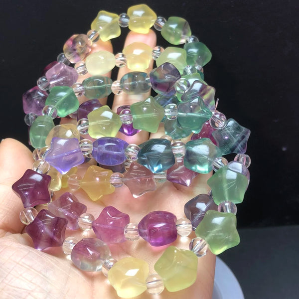 Rainbow Fluorite Star Bracelet-ToShay.org