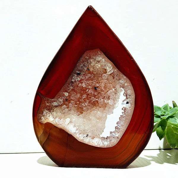 Red Agate Druzy Torch-ToShay.org