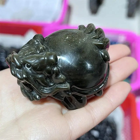Black Gold Obsidian Dragon Turtle-ToShay.org