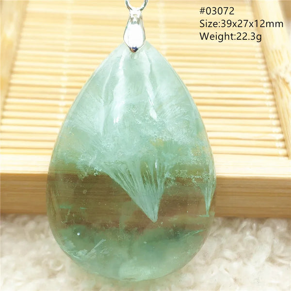 Green Feather Fluorite Pendant-ToShay.org
