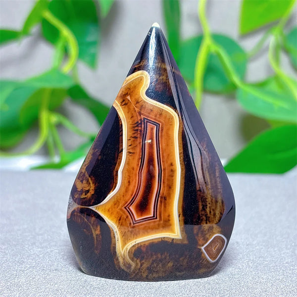 Black Red Silk Agate Flame-ToShay.org