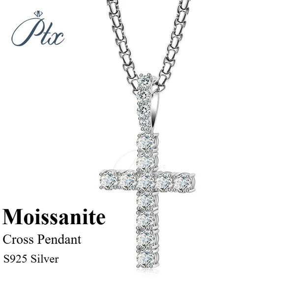 Silver Diamond Cross Pendant-ToShay.org