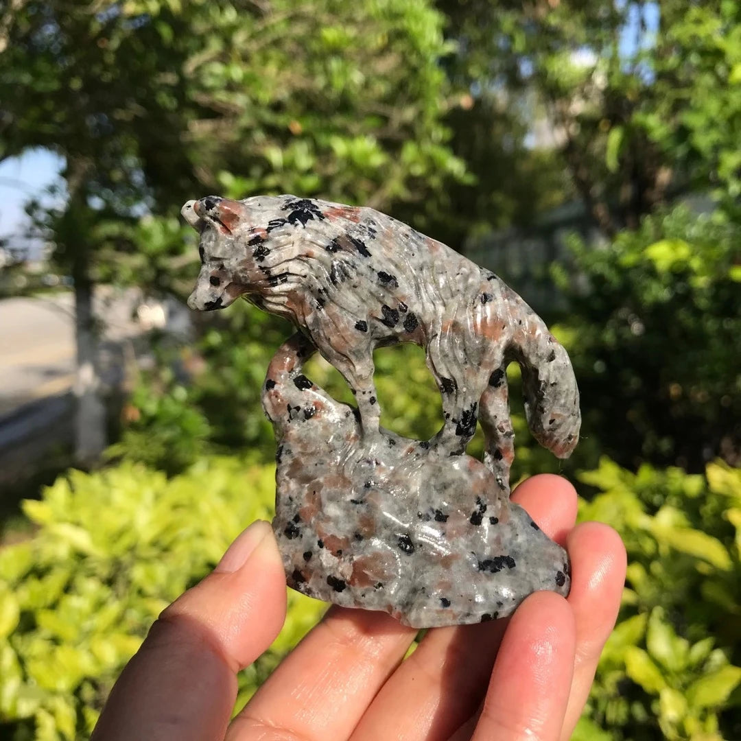 Grey Yooperlite Stone Wolf-ToShay.org