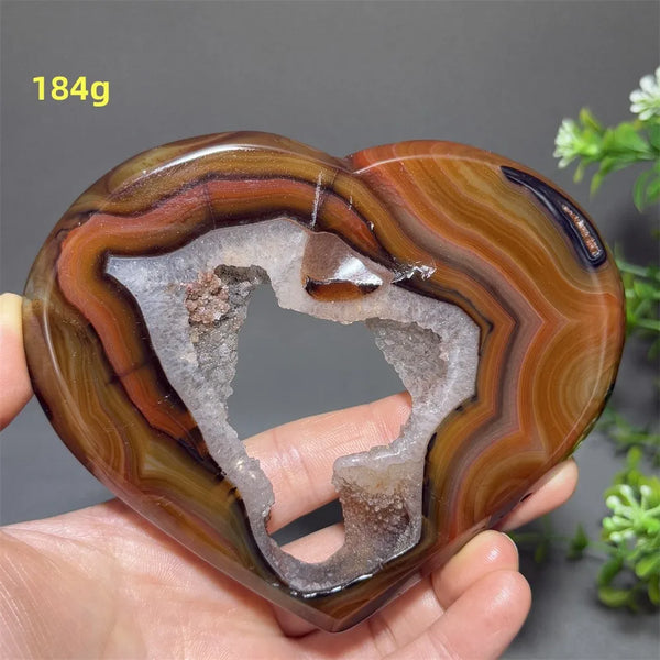 Black Red Striped Agate Hearts-ToShay.org