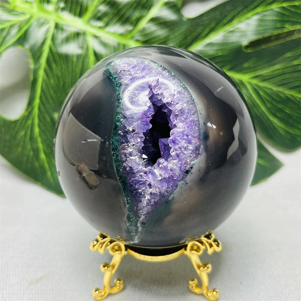 Purple Amethyst Agate Cluster Ball-ToShay.org