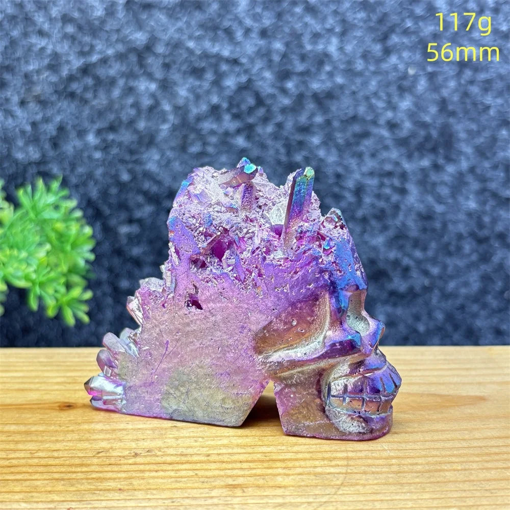Rainbow Aura Skull Cluster-ToShay.org