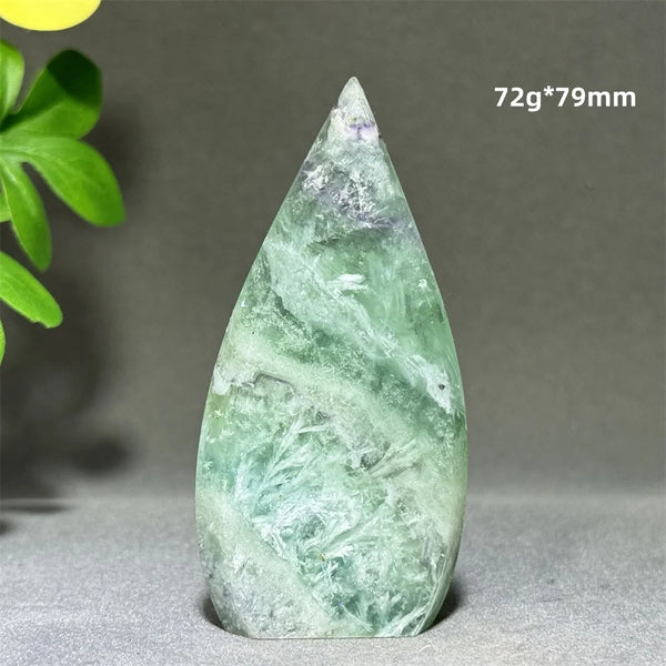 Green Feather Fluorite Torch-ToShay.org