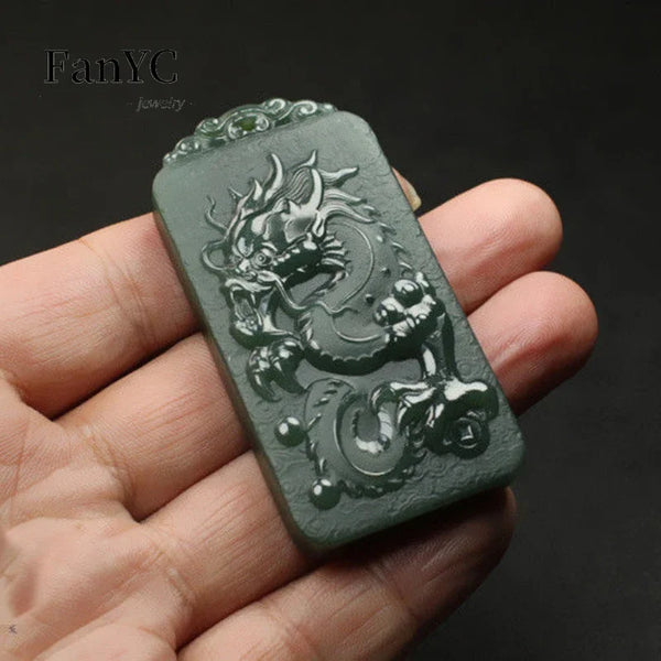 Black Jade Dragon Pendant-ToShay.org