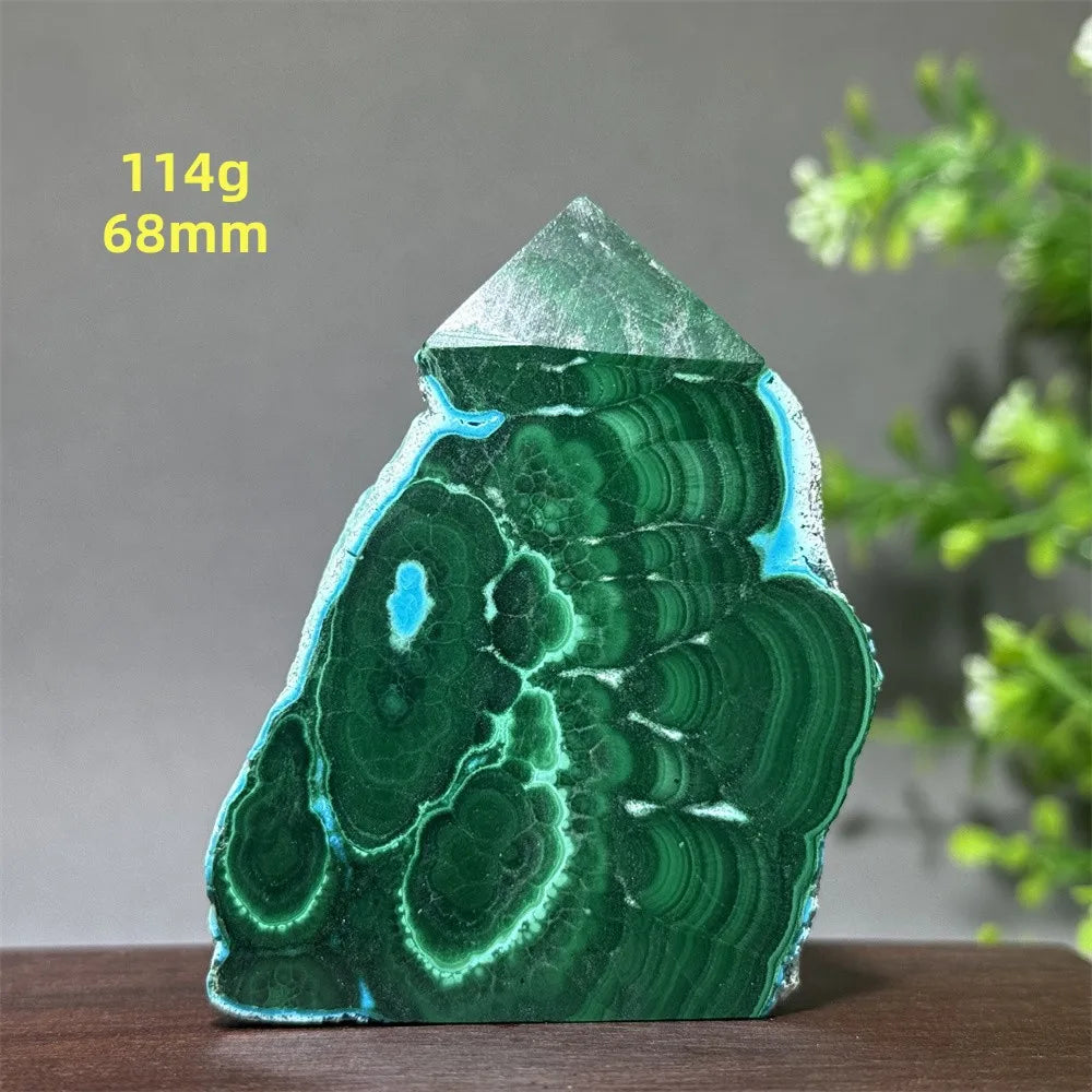 Blue Chrysocolla Malachite Point-ToShay.org