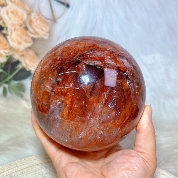 Red Rainbow Fire Quartz Ball-ToShay.org