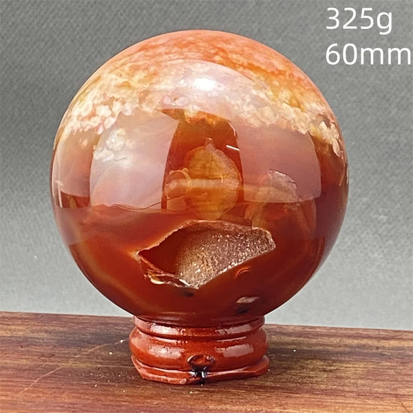 Red Cherry Blossom Agate Ball-ToShay.org