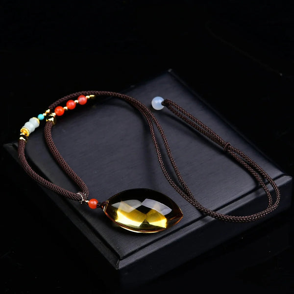 Yellow Citrine Quartz Pendant-ToShay.org